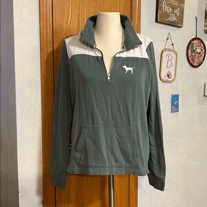 PINK Green Sweatshirt - Women’s Size Medium